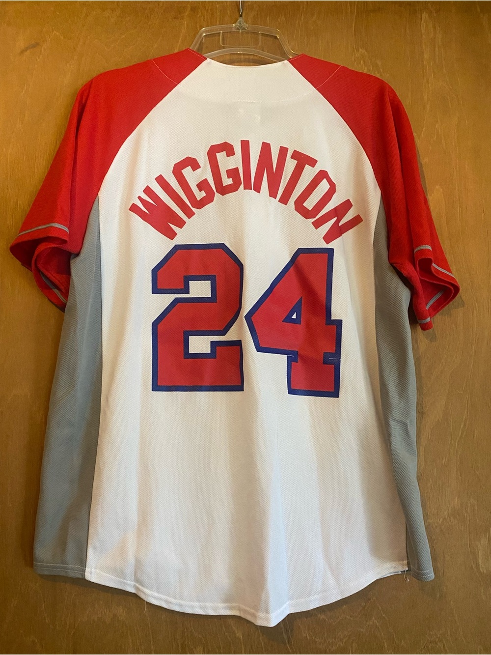 Phillies Wigginton #24 Red & White Baseball Jersey - size large